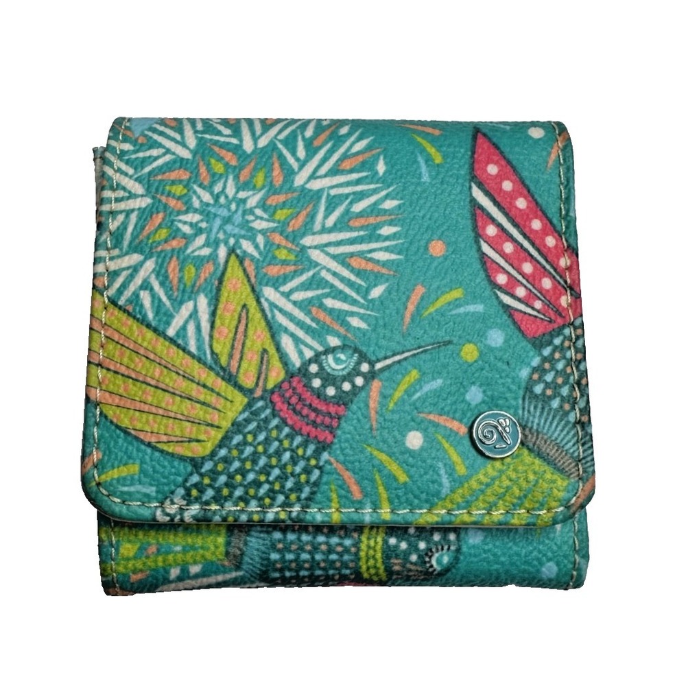 Pineda Covalin mini wallet Hummingbird Coin Purse Snap Aqua 3x3